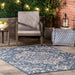 Blue Gemstone Medallion Area Rug for Indoor Outdoor Use