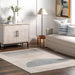 Blue Grey Abstract Area Rug in 160 cm Length