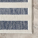 Blue Grey Striped Indoor Outdoor Area Rug 60x90 cm