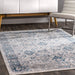 Blue Herati Area Rug 152 cm Soft Touch for Home Decor