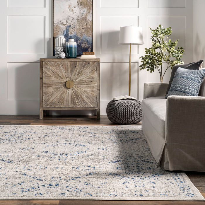 Blue Honeycomb Pattern Area Rug 150x240 cm