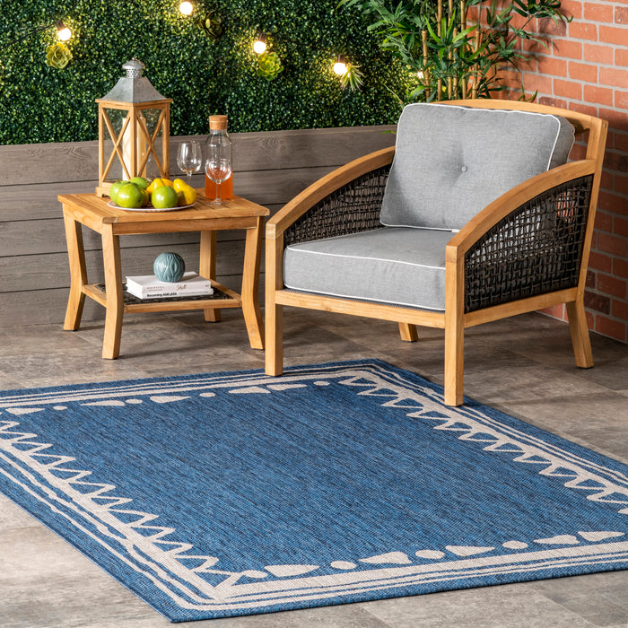 Blue Indoor Outdoor Area Rug Soft Fiber 150x240 cm