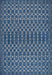 Blue Indoor Outdoor Trellis Area Rug 120x180 cm