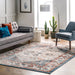 Blue Ivied Medallion Area Rug for Living Room