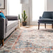 Blue Ivied Medallion Area Rug for Living Room