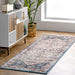 Blue Ivied Medallion Area Rug for Living Room