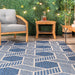 Blue Lattice Pattern Indoor Outdoor Area Rug 120x180 cm