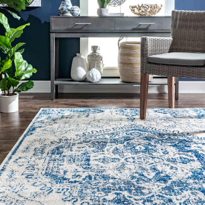 Blue Medallion Area Rug 120x180 cm