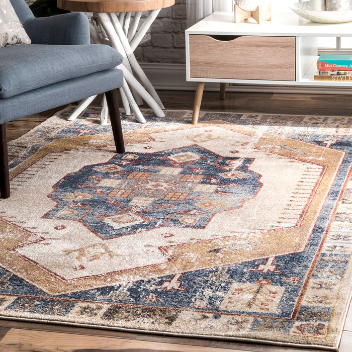 Blue Medallion Area Rug 160x230 cm