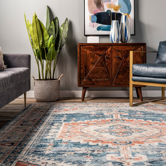 Blue Medallion Area Rug 160x230 cm