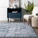 Blue Medallion Area Rug 160x230 cm for Living Room Decor