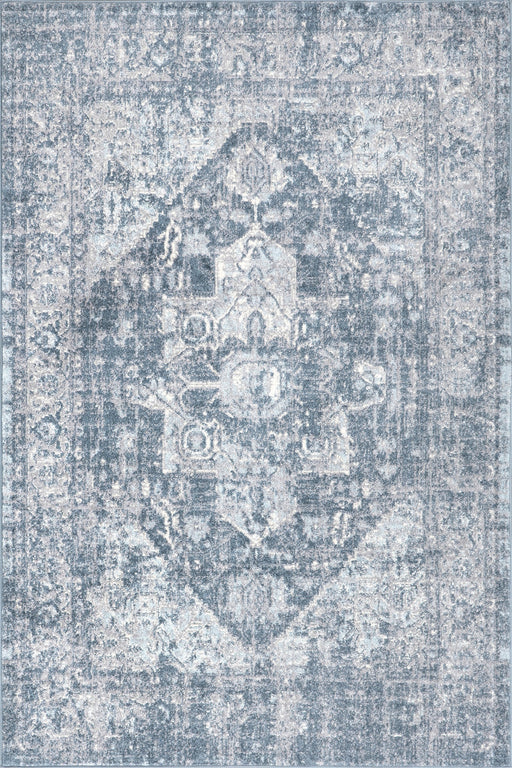 Blue Medallion Area Rug 160x230 cm for Living Room Decor