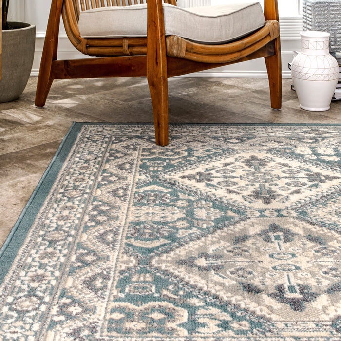 Blue Melange Tiles Area Rug 160x230 cm