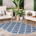 Blue Moroccan Trellis Area Rug for Indoor and Outdoor Use