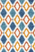 Blue Multicolor Trellis Outdoor Area Rug 120x180 cm
