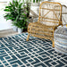 Blue Oriental Trellis Area Rug for Indoor and Outdoor Use