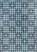 Blue Oriental Trellis Area Rug for Indoor and Outdoor Use