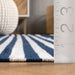 Blue Pinstripe Tassel Area Rug 150x240 cm