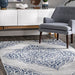 Blue Rosette Patterned Area Rug 120cm