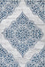 Blue Rosette Patterned Area Rug 120cm