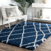 Blue Shag Area Rug 120x180 cm Geometric Patterned Design