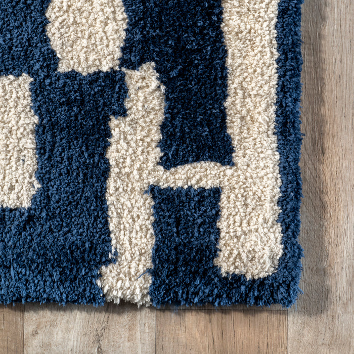 Blue Shag Area Rug 50x80 cm for Soft Living Spaces