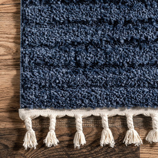 Blue Shag Area Rug 80x150 cm For Comfortable Living