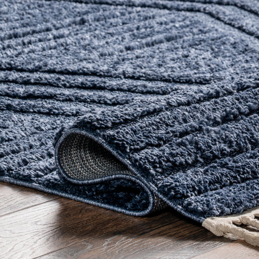 Blue Shag Area Rug 80x150 cm For Comfortable Living