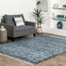 Blue Shag Area Rug With Tassels 160x230 cm