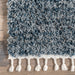 Blue Shag Area Rug With Tassels 160x230 cm