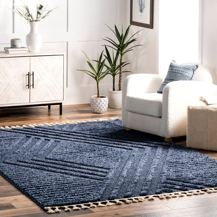 Blue Shag Area Rug for Luxurious Home Comfort