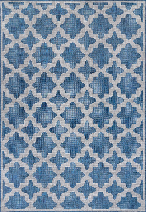 Blue Starry Trellis Area Rug For Indoor Outdoor Use