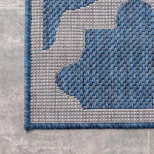 Blue Starry Trellis Area Rug for Indoor and Outdoor Use