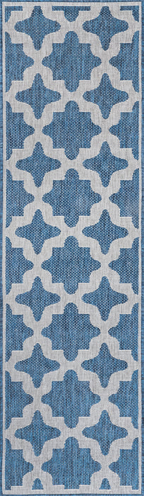 Blue Starry Trellis Area Rug for Indoor and Outdoor Use