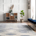 Blue Striated Abstract Area Rug 5x7 Feet