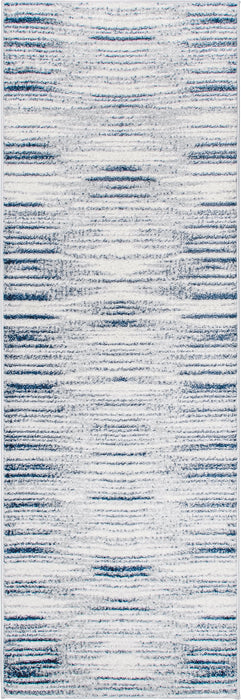 Blue Striated Abstract Area Rug 5x7 Feet