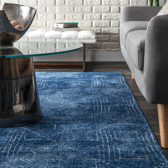 Blue Striped Area Rug 160x230 cm Machine Made in Turkey