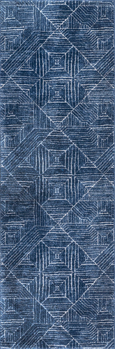 Blue Striped Area Rug 160x230 cm Machine Made in Turkey