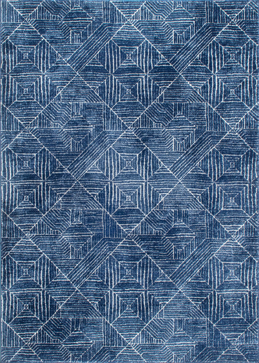 Blue Striped Area Rug 160x230 cm Machine Made in Turkey