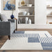 Blue Striped Area Rug for Living Room and Bedroom