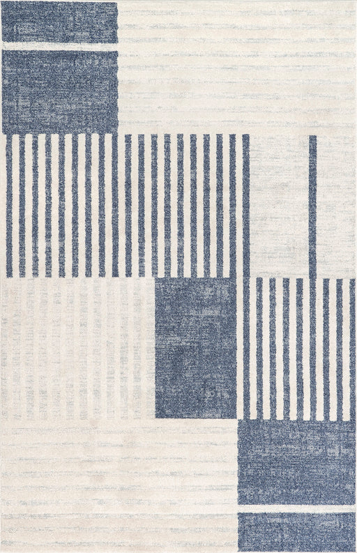 Blue Striped Area Rug for Living Room and Bedroom