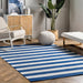 Blue Striped Flatwoven Area Rug 152x244 cm