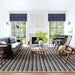 Blue Striped Jute Area Rug 90x150 cm