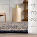 Blue Striped Jute Area Rug 90x150 cm