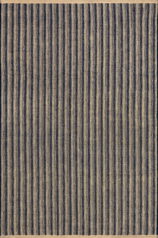 Blue Striped Jute Area Rug 90x150 cm