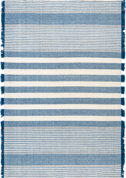 Blue Striped Wool Area Rug for Modern Home Decor