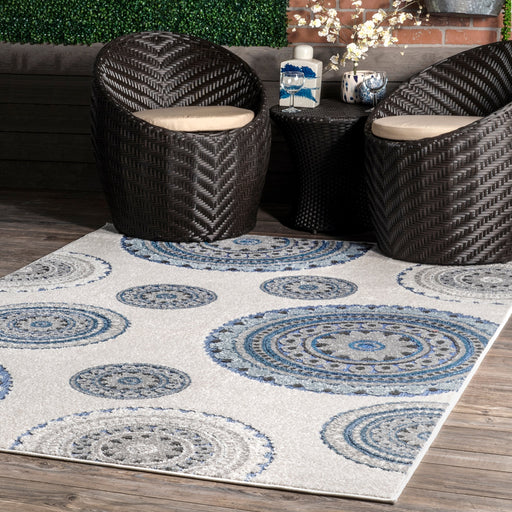 Blue Suzani Area Rug for Indoor and Outdoor Use