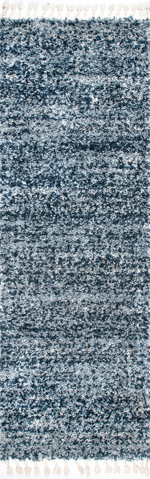 Vloerkleed met blauwe kwastjes 150x200 cm