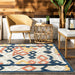 Blue Textured Area Rug for Indoor and Outdoor Use