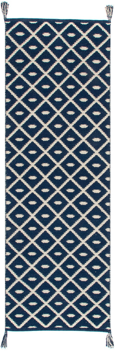 Blue Trellis Design Cotton Area -matto tupsuilla 50x80 cm